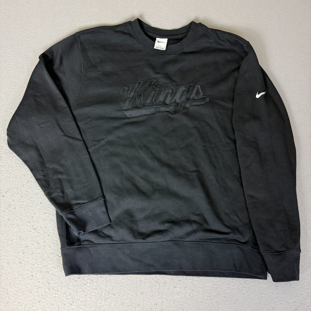 Nike Sacramento Kings Crewneck Sweatshirt Men’s Large Black Tonal Logo NBA